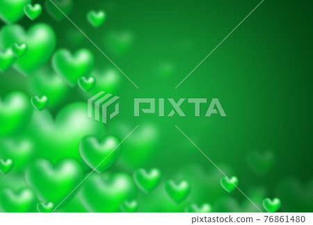 Image of a green 3D heart springing up from diagonally below left Image of a green 3D heart springing up from diagonally below left 76861480