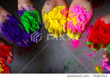 multiple colored powder on hands for holiday multiple colored powder on hands for holiday 76862952
