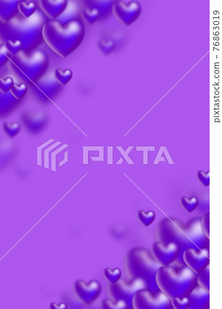 紫色 3D 心臟從左下方斜向上升的圖像 76863019