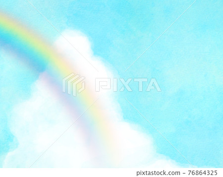 Watercolor-like rainbow and cumulonimbus background material-there are multiple variations Watercolor-like rainbow and cumulonimbus background material-there are multiple variations 76864325