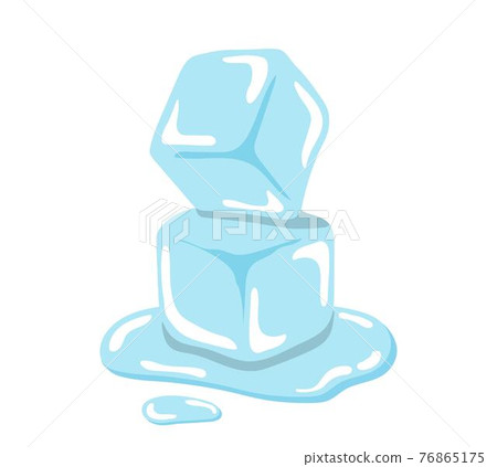 Comic cartoon illustration vector of ice cubes, cold transparent frozen melting 76865175
