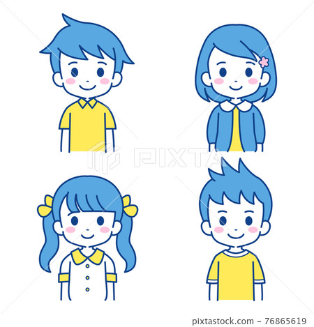 笑臉兒童插畫素材 76865619