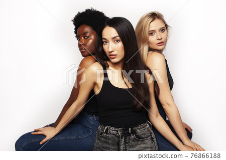 diverse multi nation girls group, teenage friends company cheerful having fun, happy smiling, cute posing isolated on white background, lifestyle people concept, african-american, asian and caucasian diverse multi nation girls group, teenage friends company cheerful having fun, happy smiling, cute posing isolated on white background, lifestyle people concept, african-american, asian and caucasian 76866188