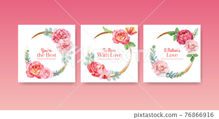 Banner template with Happy mothers day concept watercolor illustration Banner template with Happy mothers day concept watercolor illustration 76866916