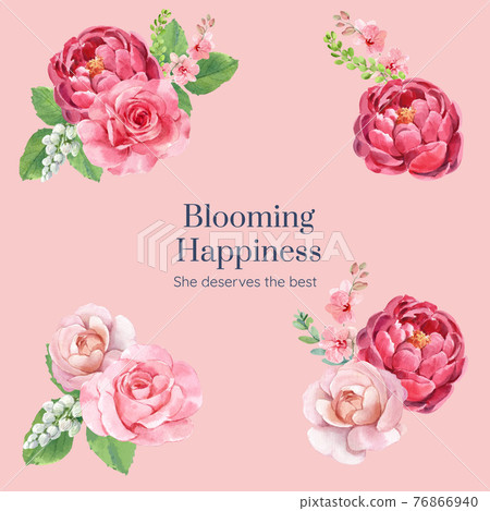 Flower bouquet with Happy mothers day concept... - Stock Illustration ...