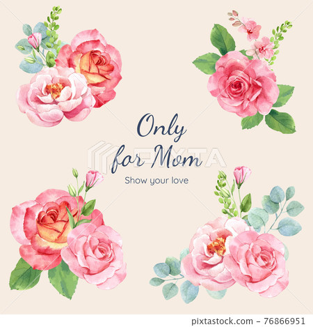 Flower bouquet with Happy mothers day concept... - Stock Illustration ...