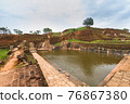 Ruins on top of Sigiriya Lion's rock palace and fortress 76867380