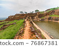 Ruins on top of Sigiriya Lion's rock palace and fortress 76867381