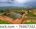 Ruins on top of Sigiriya Lion's rock palace and fortress 76867382