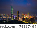 Taipei skyline at twilight time. 76867465