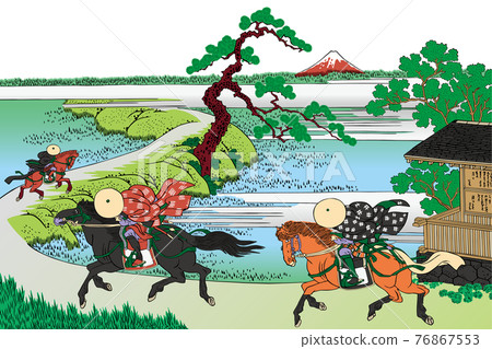 葛飾北齋圖像隅田川關谷佐藤明亮版白色背景 76867553