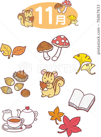 autumn, autumnal, falling leafe 76867633