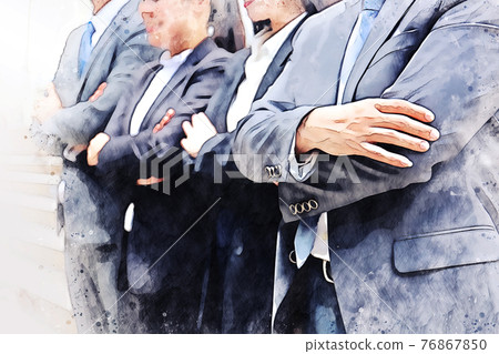 Abstract happiness young business partnership and relaxation for job on watercolor illustration painting background. 76867850