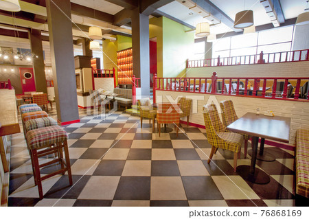 Colorful interior of stylish cozy color cafe 76868169