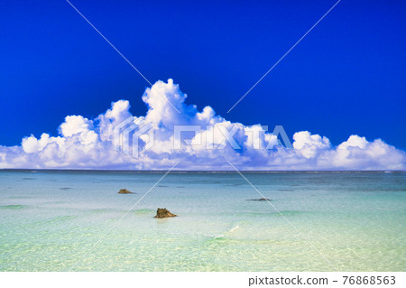 宮島的美麗的珊瑚礁海 宮島的美麗的珊瑚礁海 76868563