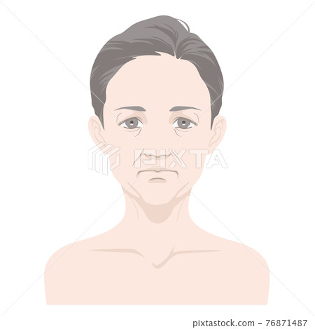 [With hair] Image illustration of women in their 40s and 60s 76871487