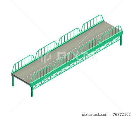 Fixed Bridge with Metal Balustrade Railing oated with Asphalt Isometric Vector Illustration Fixed Bridge with Metal Balustrade Railing oated with Asphalt Isometric Vector Illustration 76872102