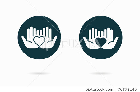 Heart in hand icon. Vector illustration. 76872149