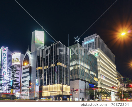 Shinsaibashi Midosuji Shimbashi intersection [Osaka City] April 2021 Night view 76872204