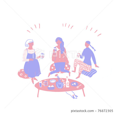 3 women sitting and drinking alcohol and drinks (drinking at home, drinking at home) A 3 women sitting and drinking alcohol and drinks (drinking at home, drinking at home) A 76872305