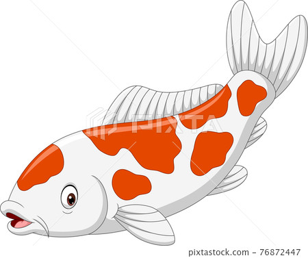 Cartoon koi fish on white background Cartoon koi fish on white background 76872447