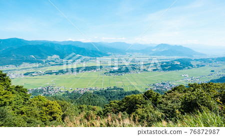 View of Iiyama City from Hiramaru Pass (Summer) View of Iiyama City from Hiramaru Pass (Summer) 76872987