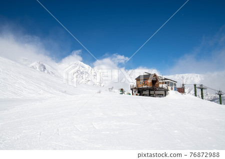 Sunny snow mountain Hakuba Happoone ski resort Sunny snow mountain Hakuba Happoone ski resort 76872988