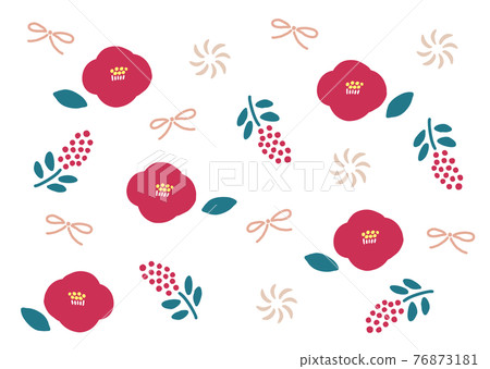 Japanese pattern camellia southern sky cute background 76873181
