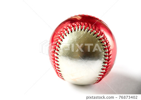 Red and silver Baseball ball isolated on white Red and silver Baseball ball isolated on white 76873402