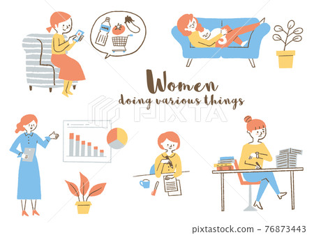 Women doing various things_set Women doing various things_set 76873443