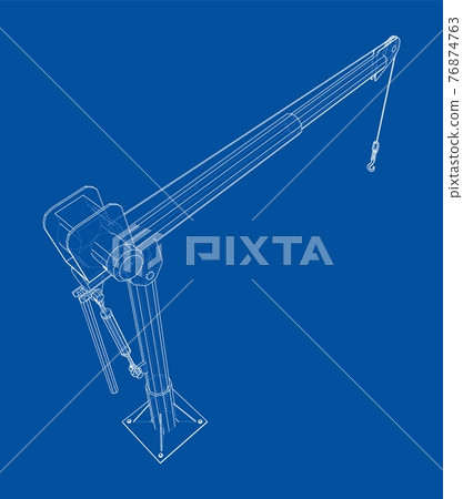 Davit or crane for boat. Vector 76874763