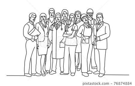 Group of people of different professions. Group of people of different professions. 76874884