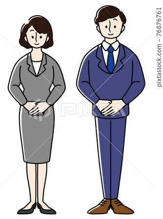一個商人和一個女商人的站立形象 一個商人和一個女商人的站立形象 76876761