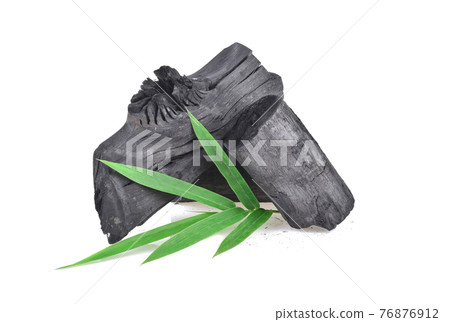 Natural wood charcoal, traditional charcoal or hard wood charcoal isolated on white background 76876912