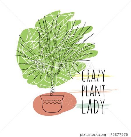 Minimalist inspirational quote crazy plant lady with black line art potted indoor house plant dracaena and abstract shapes background Minimalist inspirational quote crazy plant lady with black line art potted indoor house plant dracaena and abstract shapes background 76877976