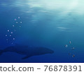 與鯨魚在大海中的插圖 76878391