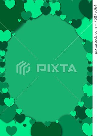 Heart material Elliptical frame made by collage of large and small green hearts Vertical and other colors available Heart material Elliptical frame made by collage of large and small green hearts Vertical and other colors available 76879364