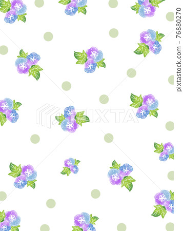 手寫水彩牽牛花的少女背景 76880270