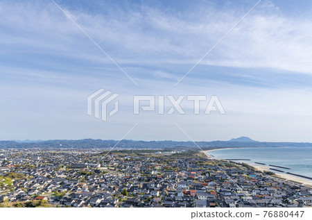 Izumo City, Shimane Prefecture, a mythical town seen from the Honozan Park Observatory, the cityscape of Izumo Izumo City, Shimane Prefecture, a mythical town seen from the Honozan Park Observatory, the cityscape of Izumo 76880447