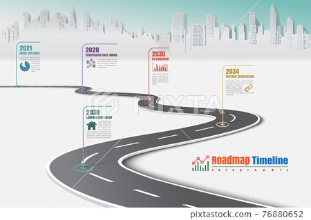 Business roadmap timeline infographic, vector Illustration 76880652