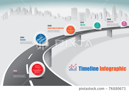 Business road map timeline infographic expressway concepts, Vector Illustration 76880671