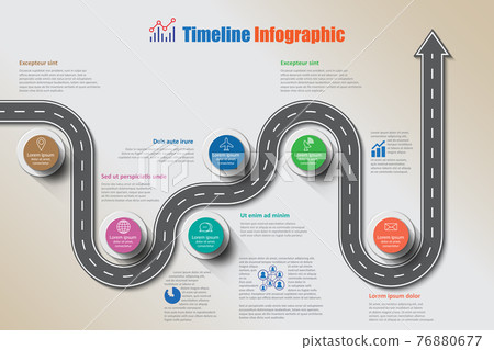 Business roadmap timeline infographic template, Vector Illustration 76880677