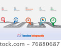 Business road map timeline infographic template with pointers, Vector Illustration 76880687