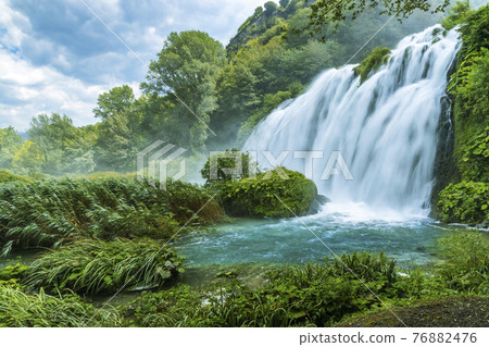 Marmore falls, Cascata delle Marmore, in Umbria region, Italy 76882476