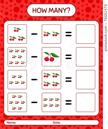 How many counting game indian prune. worksheet for preschool kids, kids activity sheet, printable worksheet 76882478