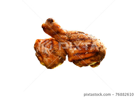 Grill roast bbq chicken legs isolated on white background Grill roast bbq chicken legs isolated on white background 76882610