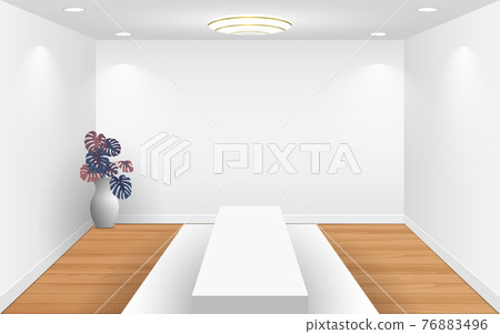 white bench in the white gallery room white bench in the white gallery room 76883496