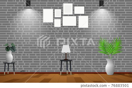 photo frame with plant in white vase in the living room photo frame with plant in white vase in the living room 76883501