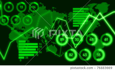 Black and green digital graph image CG background 76883669