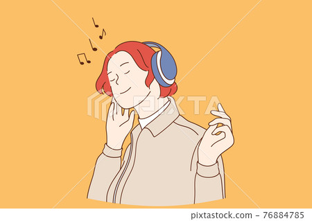 Listening to music lifestyle concept 76884785